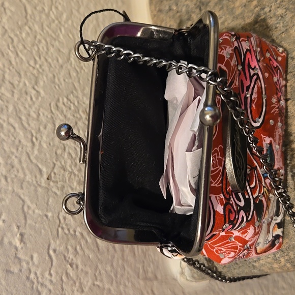 Ed Hardy Red Tiger Mini Bag with Chain Nwt - Picture 4 of 4